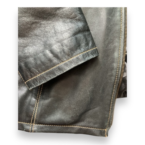 Vintage woman leather jacket with detachable lining XL - Picture 7 of 17